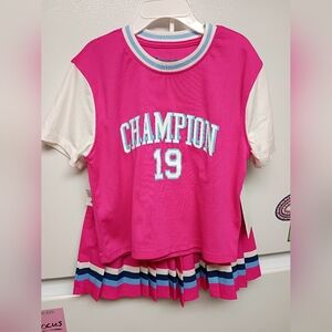 Champion Kids Pink and White Jersey Outfit